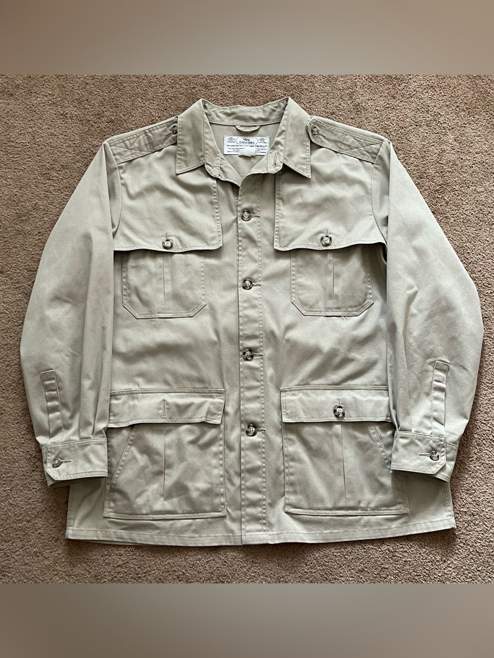 Tilley Endurables Mens XXL Safari Jacket Khaki Tan Field Coat Made in Canada